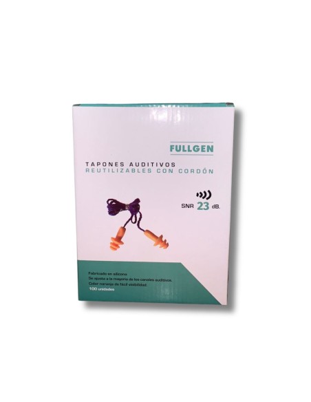 Tapones Auditivos de Silicona con Cordón Fullgen (100 Unidades)