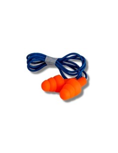 Par de Tapones Auditivos de Silicona 3M 1271 Naranjas con Cordón y Caja