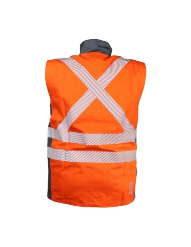 Chaleco Geólogo Ignífugo NFPA + 13034 Naranja-Gris
