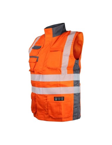 Chaleco Geólogo Ignífugo NFPA + 13034 Naranja-Gris