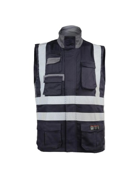 Chaleco Geólogo Ignífugo + NFPA 13034 Azul Marino-Gris Chaleco Geólogo Ignífugo + NFPA 13034 Azul Marino-Gris