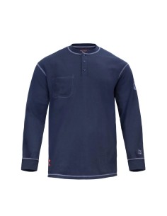 Polera Ignífuga Henley FRHST NFPA Azul Absolute Fire