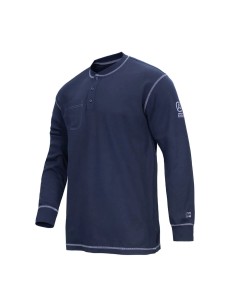Polera Ignífuga Henley FRHST NFPA Azul Absolute Fire 2