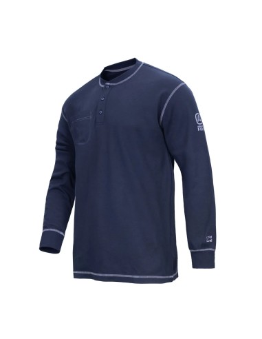 Polera Ignífuga Henley FRHST NFPA Azul Absolute Fire