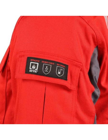 Parka Ignifuga Absolute Fire Antiestática FRWJT NFPA 13034 Roja