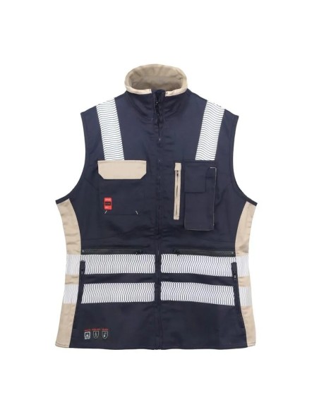 Chaleco Geologo Ignifugo Absolute Fire FRSVT NFPA 13034 Mujer Azul – Beige