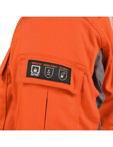 Parka Ignífuga Antiestática NFPA 13034 Naranja Parka Ignífuga Antiestática NFPA 13034 Naranja