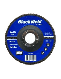 DISCO TRASLAPADO METAL 4,5"/GRANO 40 - BLACKWELD (BW-45115-A40)