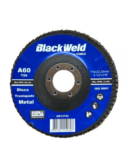 DISCO TRASLAPADO METAL 4,5"/GRANO 60 - BLACKWELD (BW-45115-A60)