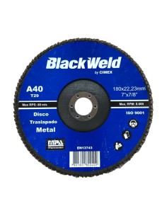 DISCO TRASLAPADO METAL 7"/GRANO 40 - BLACKWELD (BW-45180-A40)