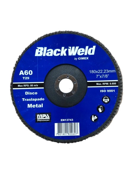 DISCO TRASLAPADO METAL 7"/GRANO 60 - BLACKWELD (BW-45180-A60)