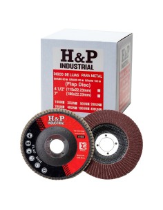 DISCO LIJA TRASLAPADA (FLAP) METAL 4 1/2″ GRANO 100 X CAJA 10 UN.