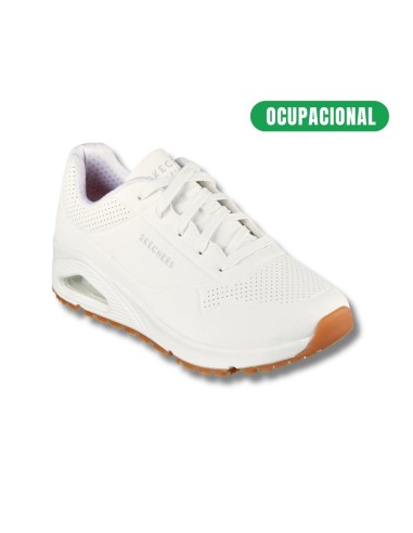 Zapatilla Ocupacional Mujer Skechers Uno Blanco