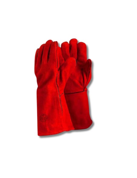 Guante Soldador Rojo con Forro