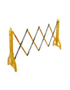Barrera Vial Plástica Extendible 2.5 Mt Negro con Amarillo