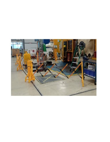 Barrera Vial Plástica Extendible 2.5 Mt Negro con Amarillo