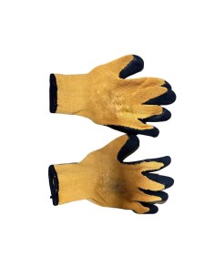 Guantes de Látex Multipropósito Fullgen Amarillo y Negro 2