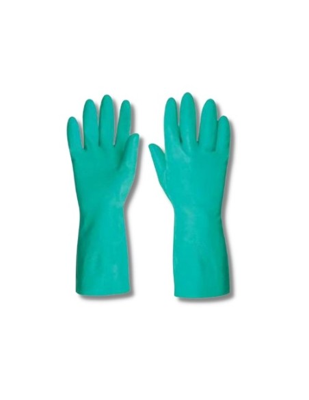 Guantes de Nitrilo Flocado Fullgen Verde 13″