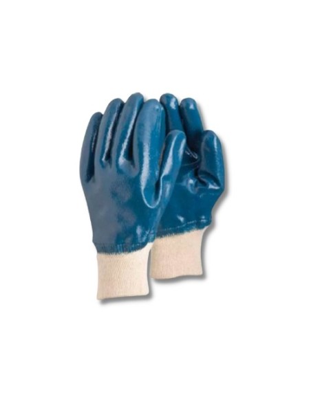 Guantes Nitrilo Fullgen Recubierto NBR con Puño Tejido Azul
