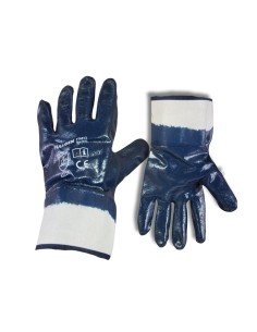 Guantes Nitrilo Fullgen Recubierto NBR con Puño Seguridad Azul