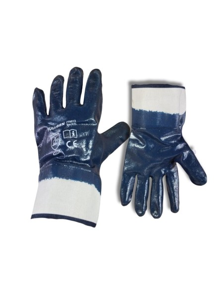 Guantes Nitrilo Fullgen Recubierto NBR con Puño Seguridad Azul