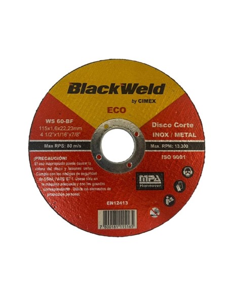 Disco Corte Inox/Metal 4.5´x1.6- ECO Blackweld (ECO-BW-20115-16)