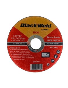 Disco Corte Inox/Metal 4.5´x1.0-Blackweld (ECO-BW-20115-10)