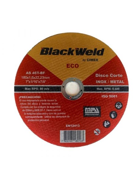 Disco Corte Inox/Metal 7´x1.6-Blackweld (ECO-BW-20180-16)
