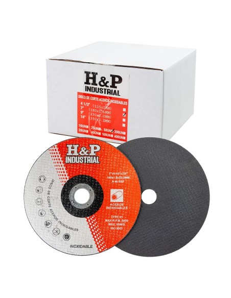 DISCO DE CORTE ACEROS INOXIDABLES 7″ X 1.6MM. X CAJA 50 UN.