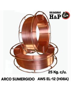 ALAMBRE ARCO SUMERGIDO AWS EL-12 (H08A) X 25 KILOS (SOLDADURA ARCO SUMERGIDO AWS EL-12. H08A)