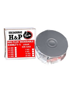 ALAMBRE MIG FLUX. ACEROS INOXIDABLES E308LT1-1. X 1 KILO X 0.8MM. (SOLDAR SIN GAS, USAR SIN GAS)