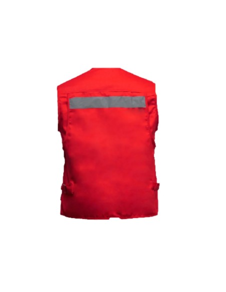 Chaleco Geólogo Poplin Rojo