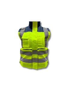 Chaleco Geólogo Gabardina Premier Mujer Amarillo Azul