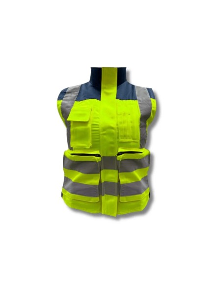 Chaleco Geólogo Gabardina Premier Mujer Amarillo Azul
