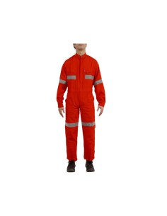 Overol Poplin Rojo Con Cinta Reflectante 1″