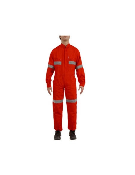 Overol Poplin Rojo Con Cinta Reflectante 1″