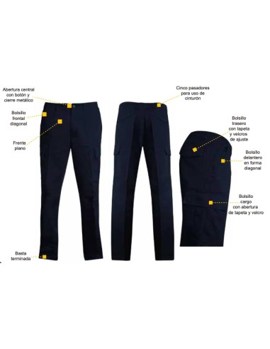 Pantalón de Gabardina Cargo Azul