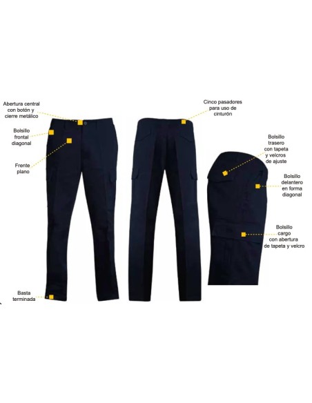Pantalón de Gabardina Cargo Gris
