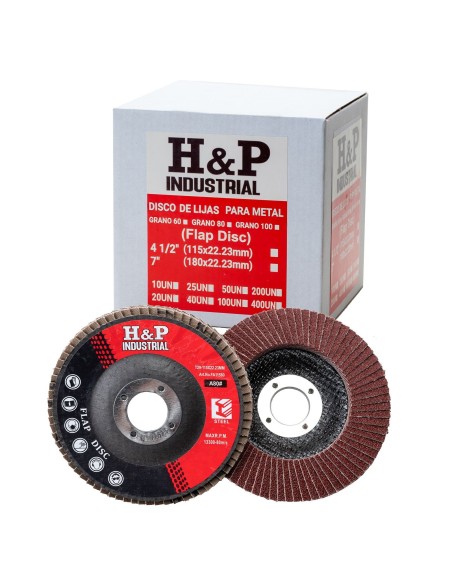 DISCO LIJA TRASLAPADA (FLAP) METAL 4 1/2″ GRANO 80 X CAJA 10 UN.