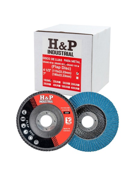 DISCO LIJA TRASLAPADA (FLAP) METAL 4 1/2″ GRANO 80 X CAJA 10 UN.