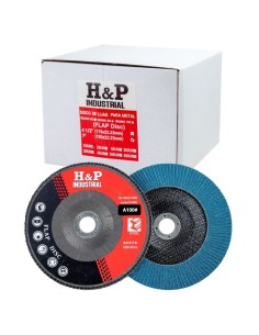 DISCO LIJA TRASLAPADA (FLAP) METAL 7″ GRANO 100 X CAJA 10 UN.