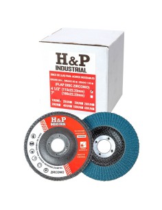 DISCO ZIRCONIO ACEROS INOXIDABLES (FLAP) 4 1/2″ GRANO 60 X CAJA 10 UN.