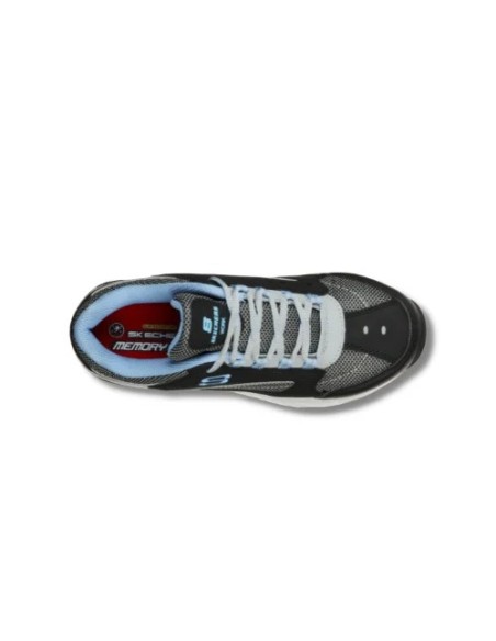 Zapatilla de Seguridad Skechers Work Mujer Biscoe 76601 Negro con Celeste